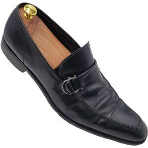Salvatore Ferragamo Italy Mens size 13D Black Leather Dress Shoes Bit Loafers 46